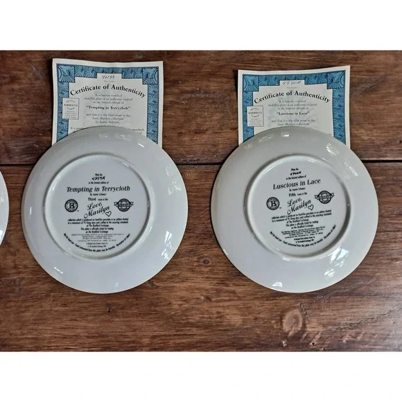 Love, Marilyn Knowles Collectors Plates Set of 4 with COA Gold Trim Decor - Picture 8 of 8